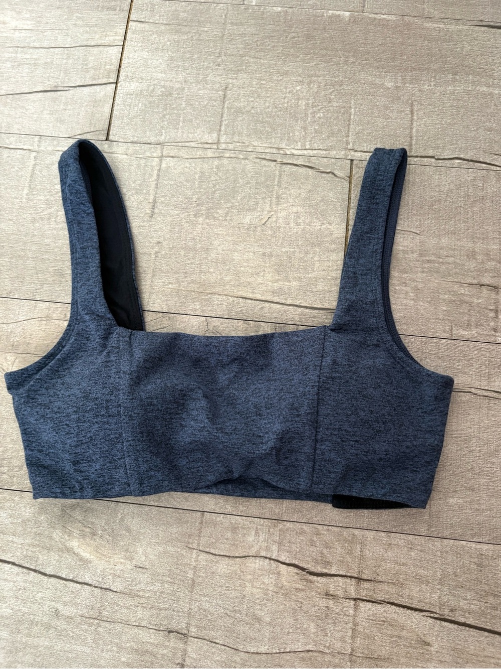 P'tula Heathered Navy Square-Neck Sports Bralette